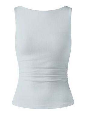 OGL Ribbed Tank Top in Pale Sea Glass Blue